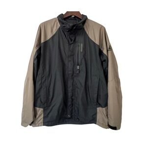 Ascend‎ Mens Black and Brown Full Zip Jacket Missing Hood Size XL